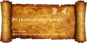 Milkovich Antigoné névjegykártya